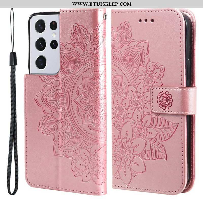 Etui Folio do Samsung Galaxy S21 Ultra 5G Kwiatowa Mandala